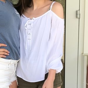 Forever 21 Flowy Lace-Up Top
